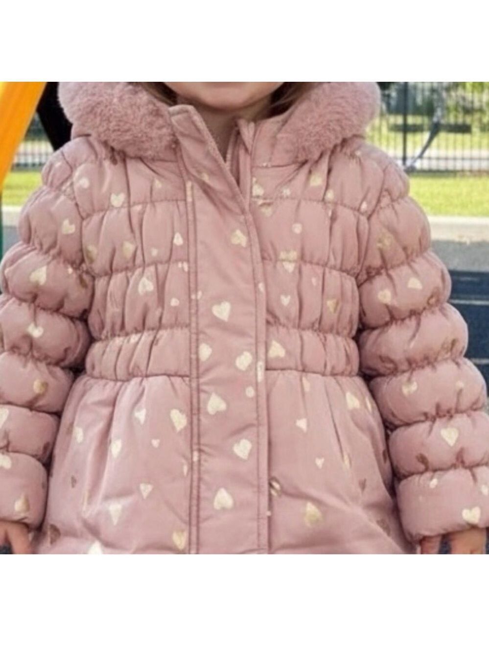 Kensie Girl heart foil printed pink jacket